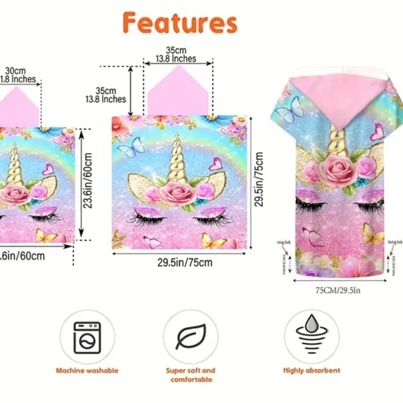 Children's hooded bath or beach towel - Picture 4 of 9